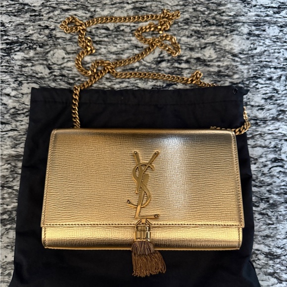 Saint Laurent YSL KATE SMALL TASSEL IN METALLIC LEATHER - Picture 2 of 9